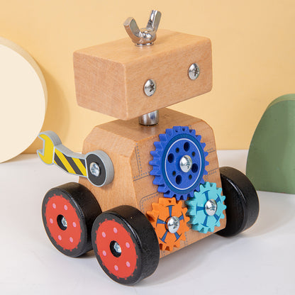 Robotbil i tre – bygg og monter – bilde 9