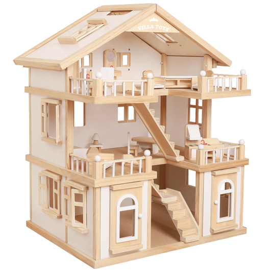 Villa i massivt tre – stor lekemodell – treleker