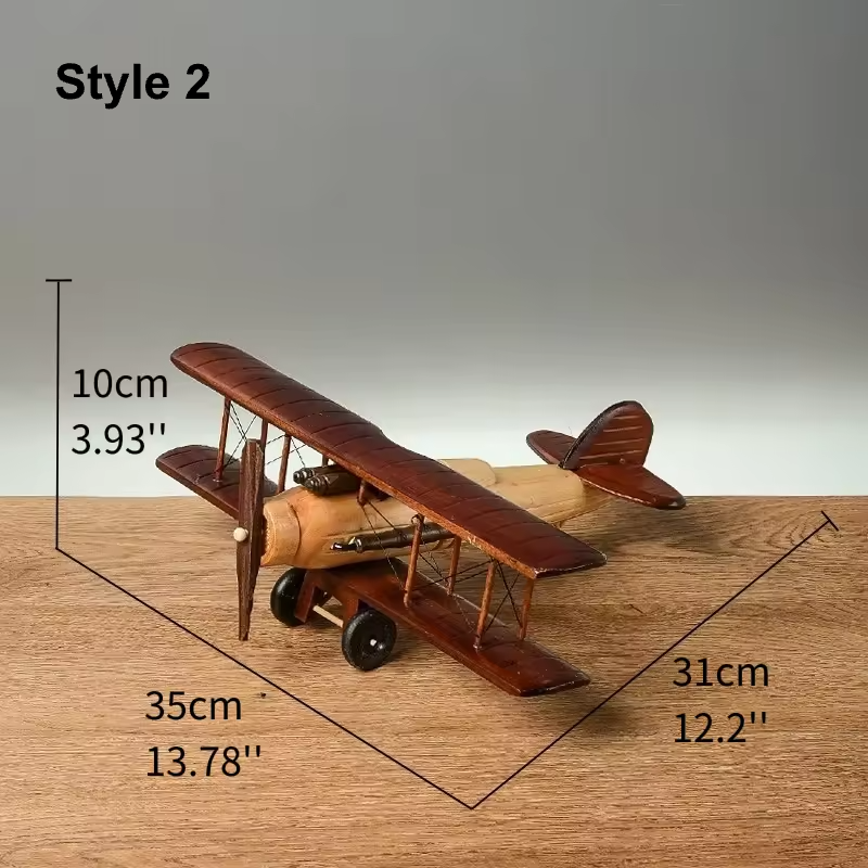 Retro Biplane Propeller Aircraft