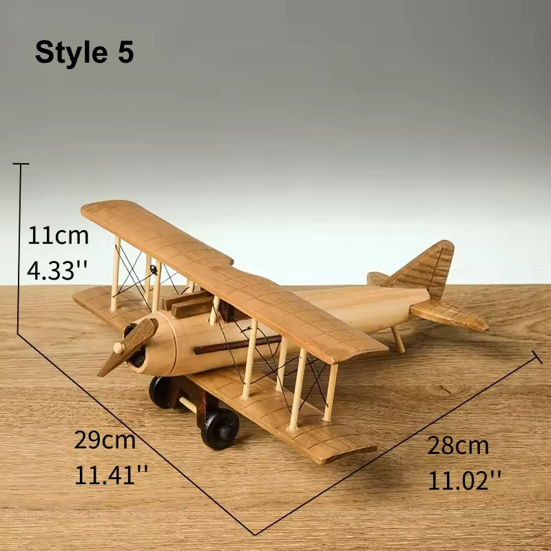 Retro Biplane Propeller Aircraft