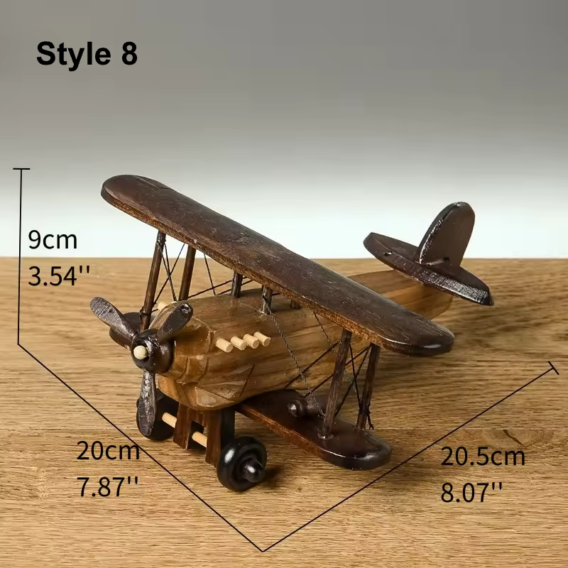 Retro Biplane Propeller Aircraft