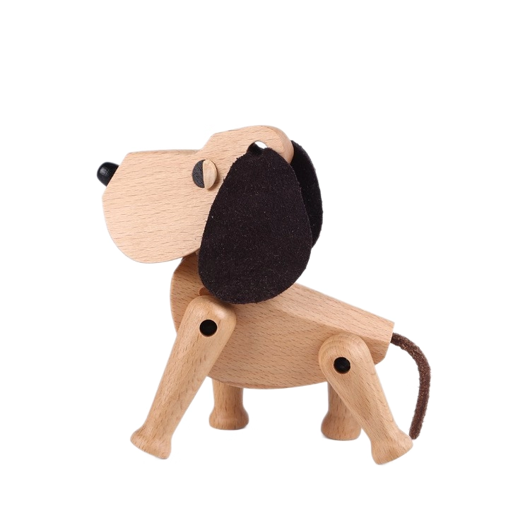Handmade Wooden Dog Puppet Decor
