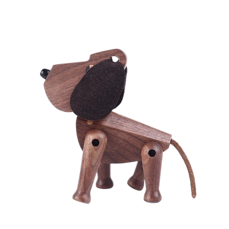 Handmade Wooden Dog Puppet Decor
