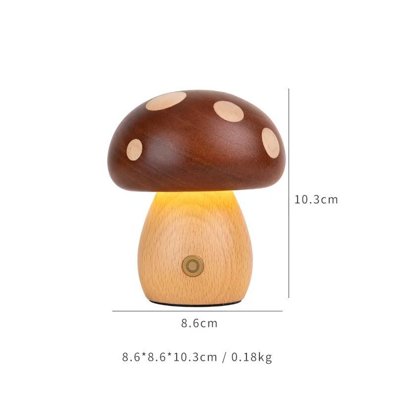 Polished Small  Mushroom Touch Night Lamp