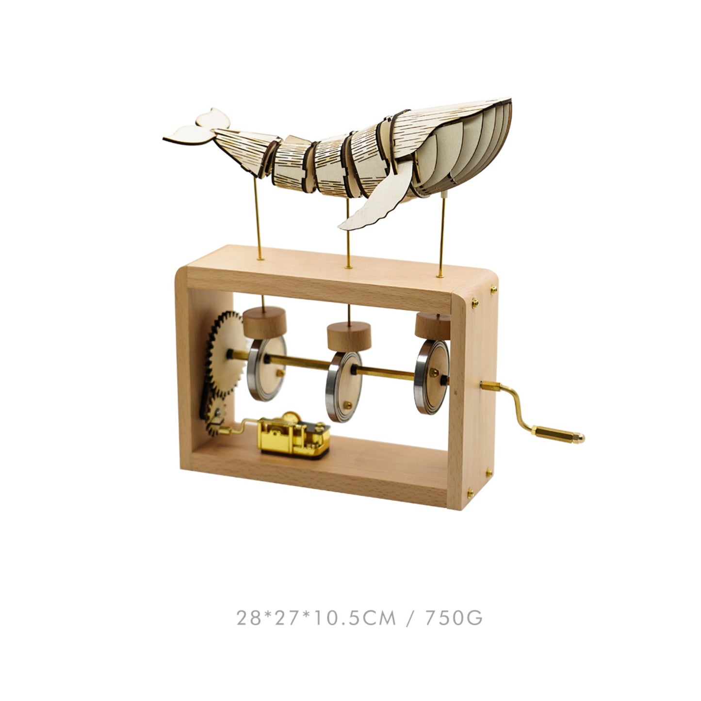 Luxury Hand-Crank Wooden Whale Music Box