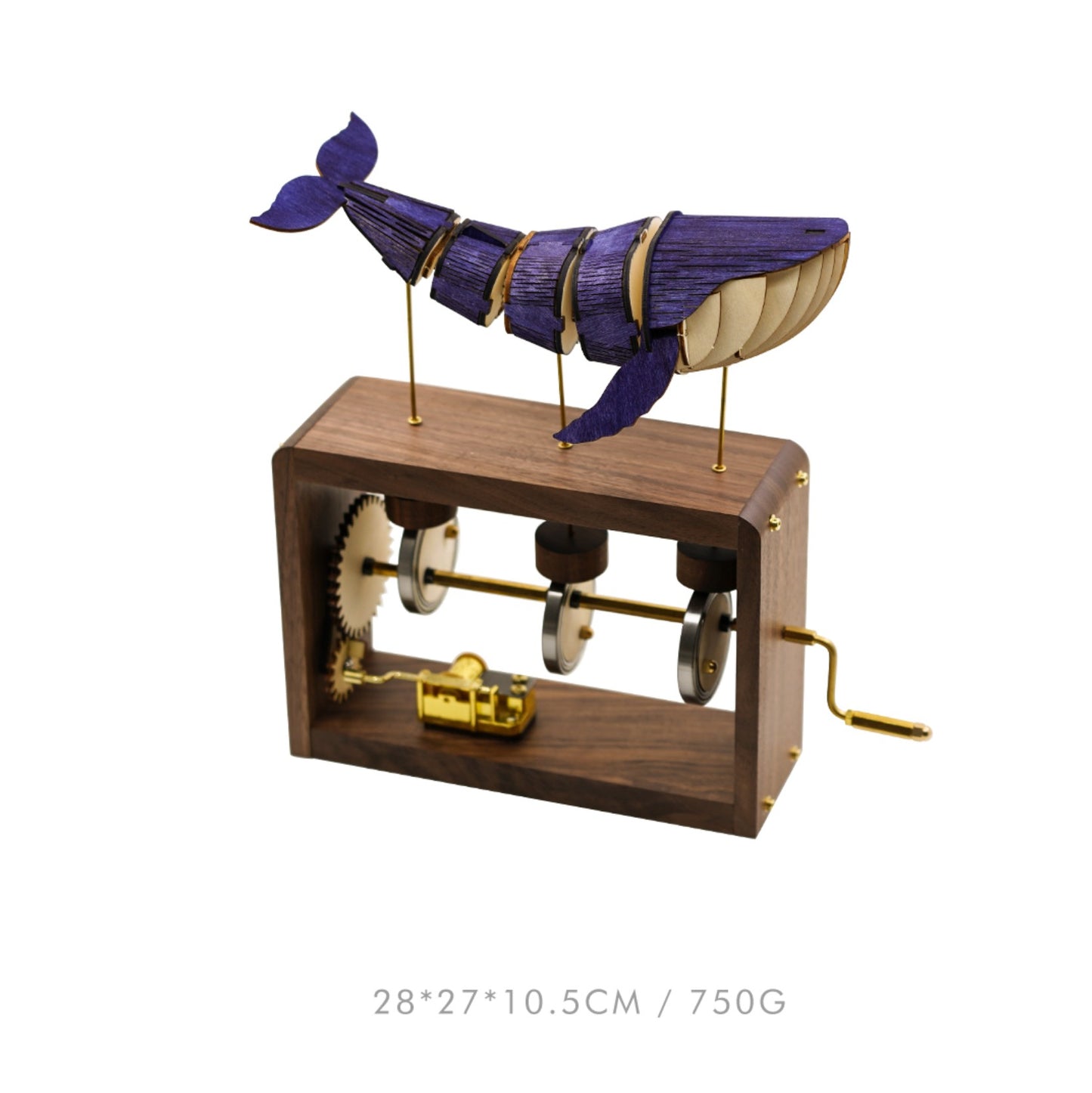 Luxury Hand-Crank Wooden Whale Music Box