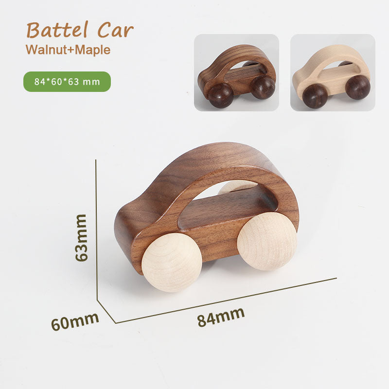 Solid Wood Beetle Toy Car – Eco-Friendly