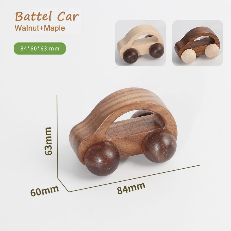 Solid Wood Beetle Toy Car – Eco-Friendly