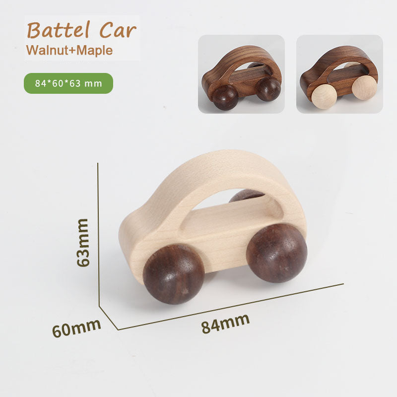 Solid Wood Beetle Toy Car – Eco-Friendly