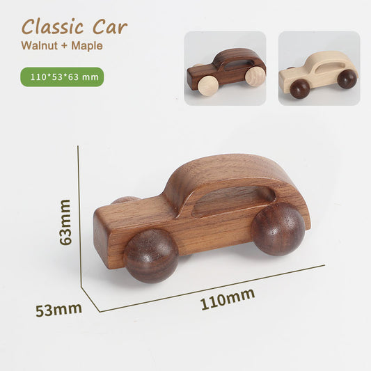 Solid Wood Beetle Toy Car – Eco-Friendly