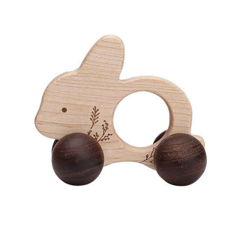 Wooden Animal Push & Pull Car Toy