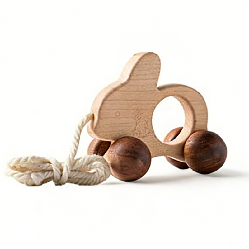 Wooden Animal Push & Pull Car Toy
