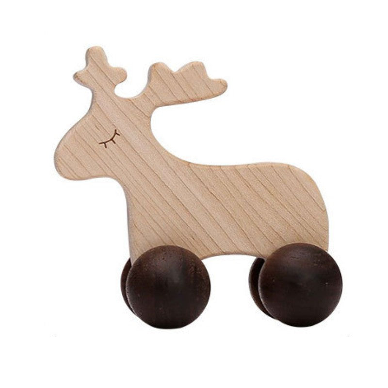 Wooden Animal Push & Pull Car Toy