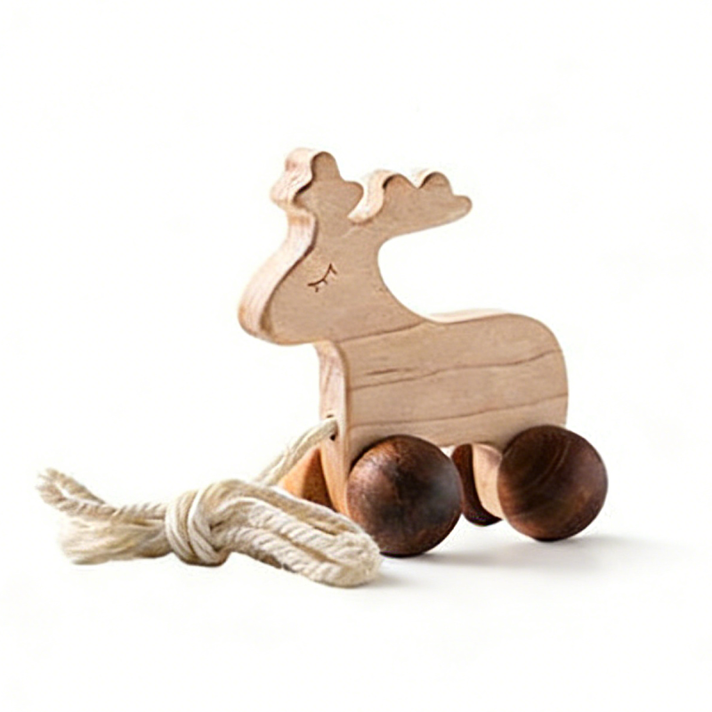 Wooden Animal Push & Pull Car Toy