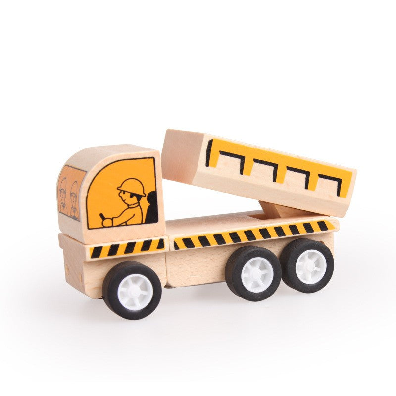 Children’s Wooden Construction Vehicle Toy Set