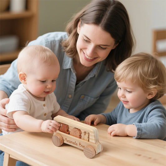 Dyrebuss i tre – dyttebil med dyremotiv