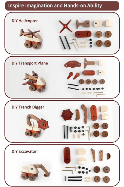 Håndlagde trekjøretøy – 4 modeller – bilde 9