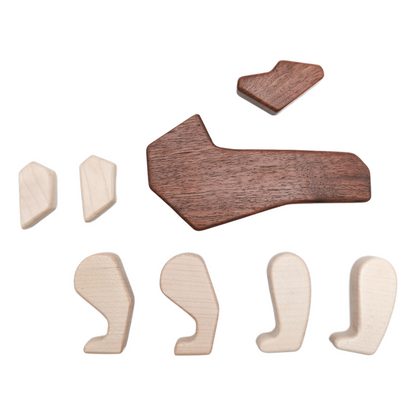 Magnetiske dyrefigurer i tre – 6 dyr – bilde 12