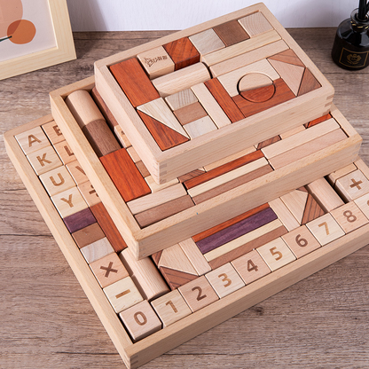 Matematikk- og bokstavklosser i tre – 3 størrelser – bilde 6